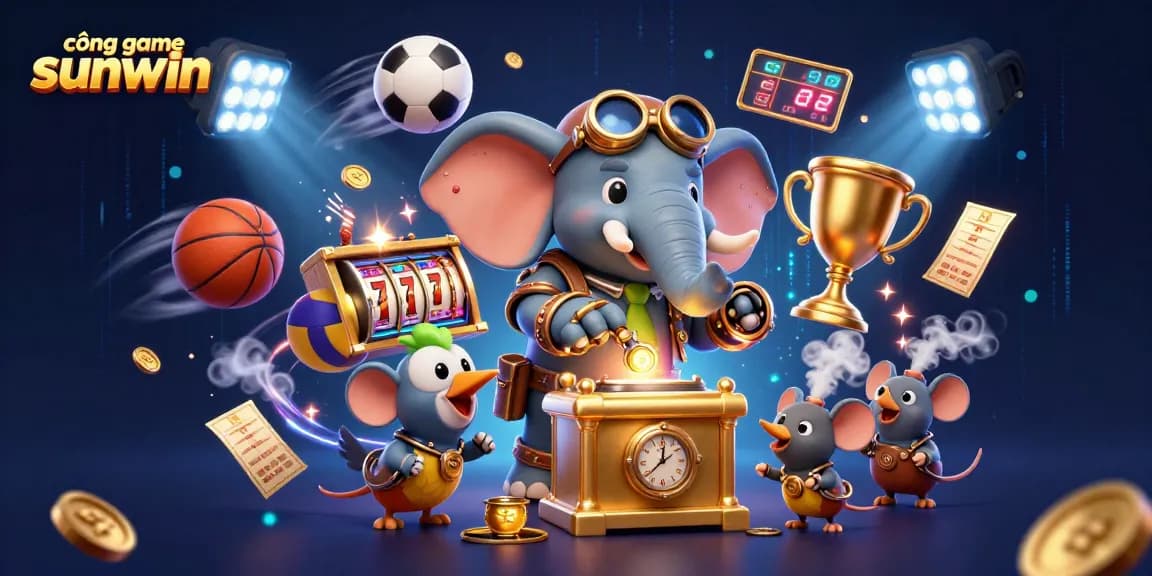 Experience the thrill of cổng game sunwin with steampunk-themed gaming characters and sports elements.