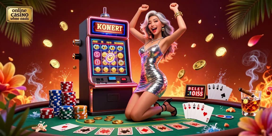 Experience the excitement of online casino ohne oasis with vibrant slots and poker elements in a dazzling celebration.