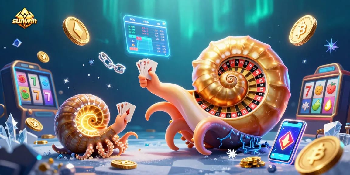 Experience thrilling gaming with sunwin's features showcased in a vibrant 3D casino scene.