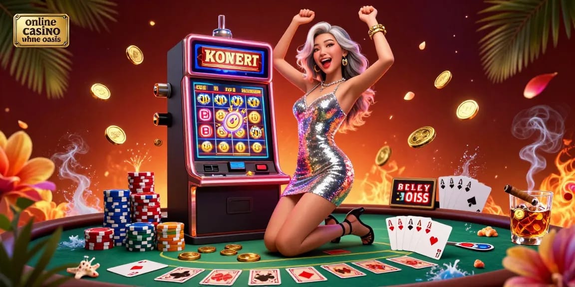 Experience the excitement of online casino ohne oasis with vibrant slots and poker elements in a dazzling celebration.