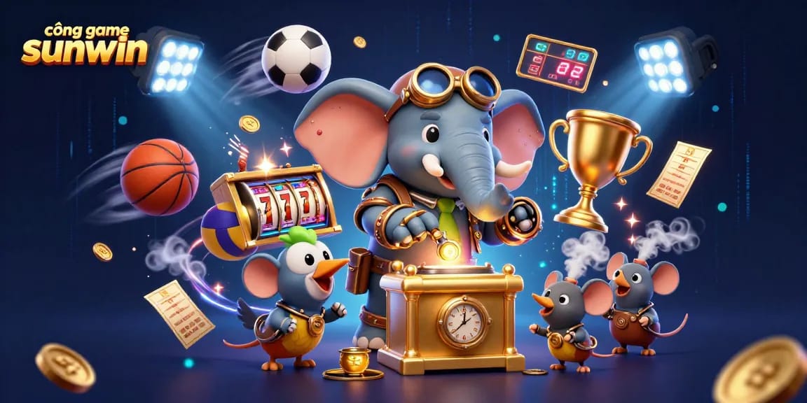 Experience the thrill of cổng game sunwin with steampunk-themed gaming characters and sports elements.
