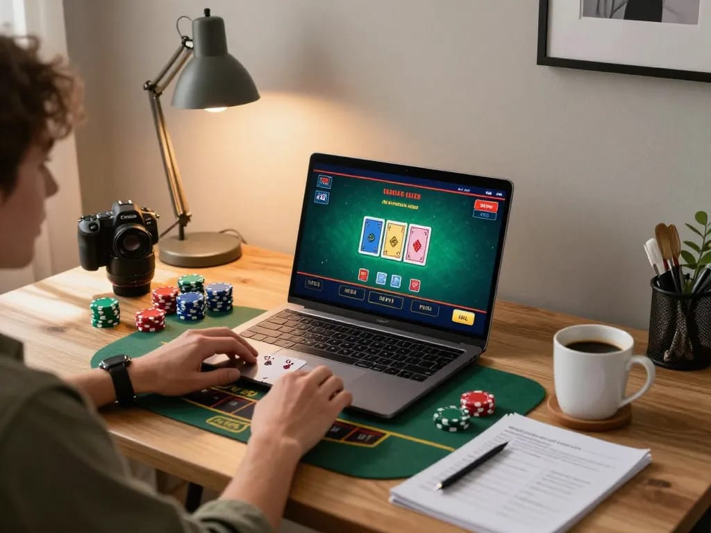 cm88 online gaming setup featuring an engaging live blackjack game and strategy notes