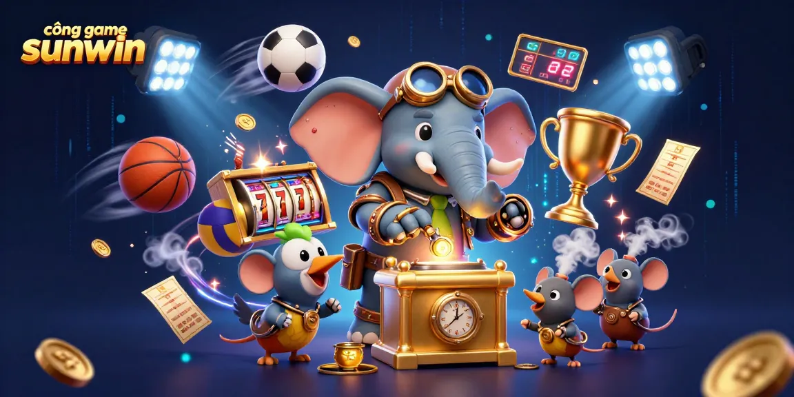 Experience the thrill of cổng game sunwin with steampunk-themed gaming characters and sports elements.