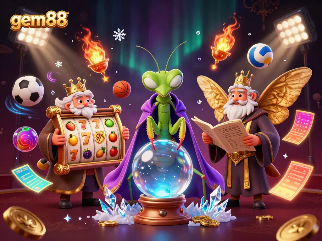 Experience gem88's thrilling slots with a mystical fortune teller and dynamic gaming elements.