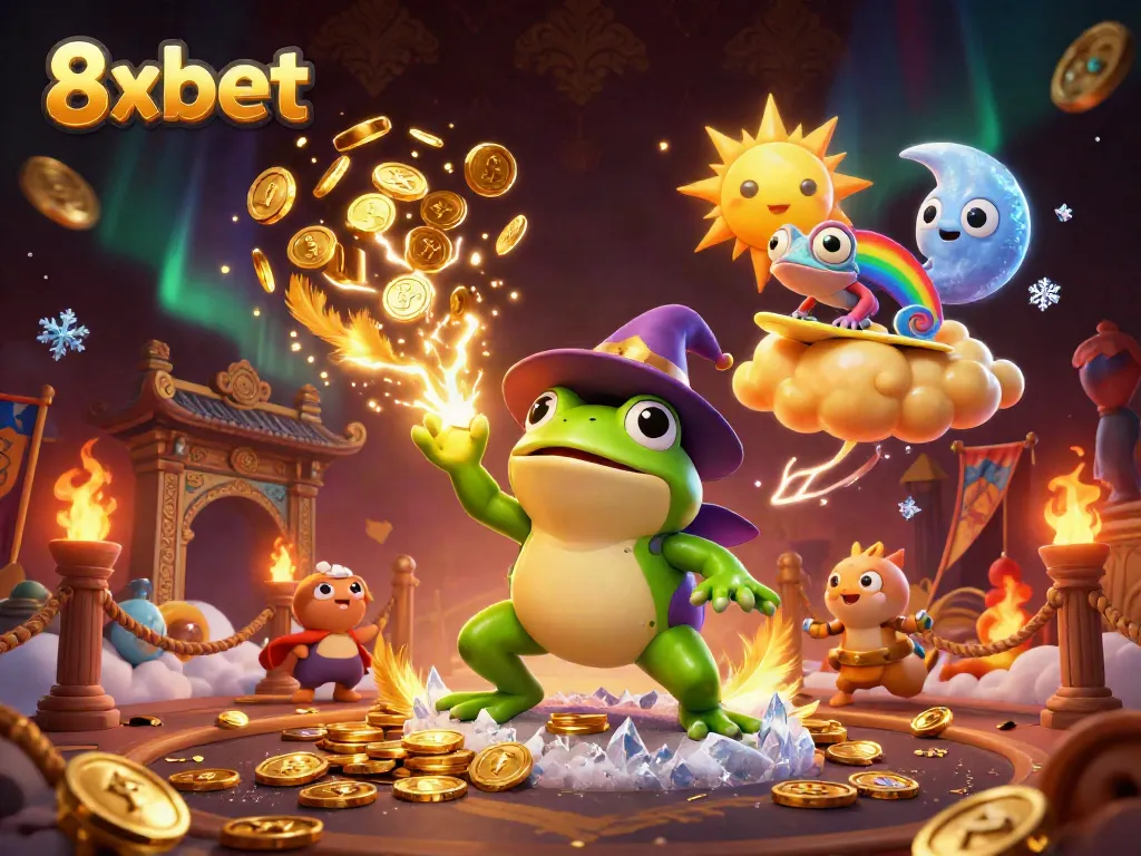 Experience thrilling gambling adventures with 8xbet, featuring vibrant characters and golden treasures