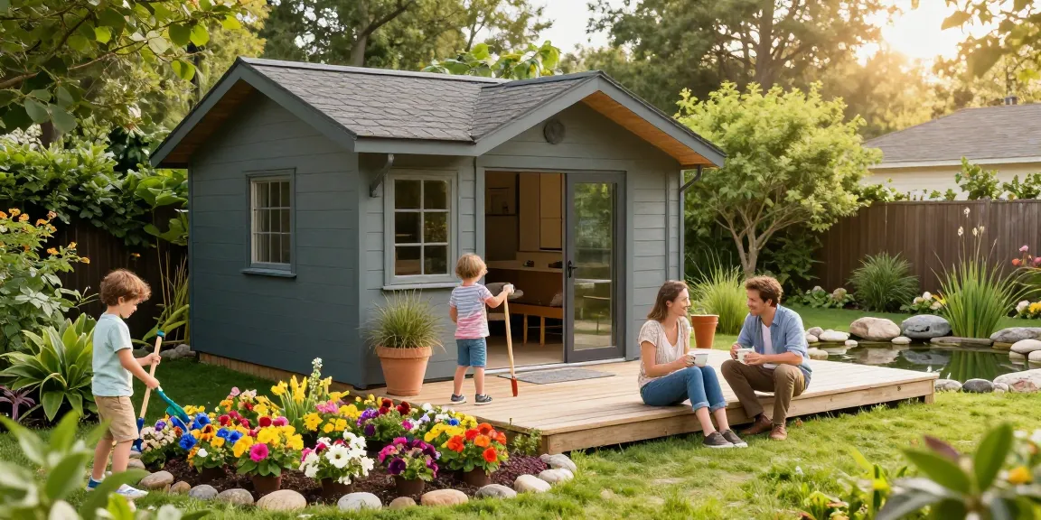 Wunderschönes Garten Haus als Rückzugsort im Grünen mit Familie und Kindern.