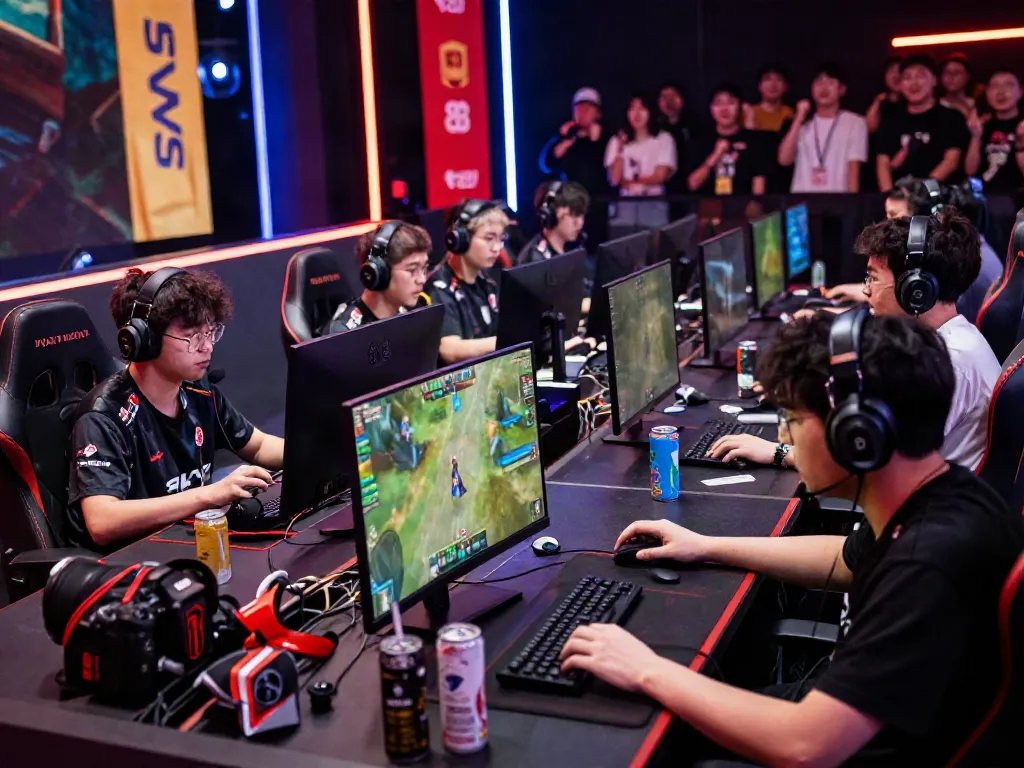 Exciting esports competition at SV88 with players focused on screens.