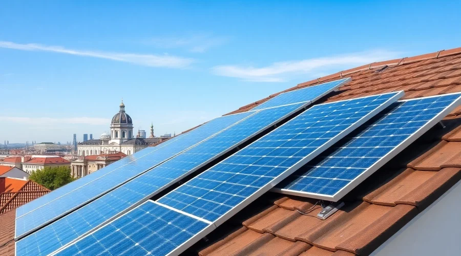 Pv anlage kosten wien: Innovative Solaranlagen auf einem Einfamilienhausdach in Wien.