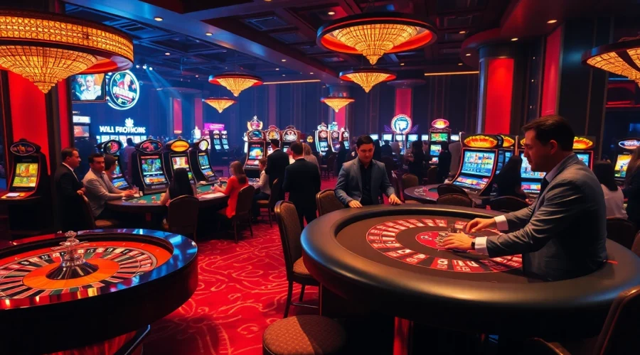Players enjoying thrilling games and betting at a luxurious casino featuring jl55 one elements.